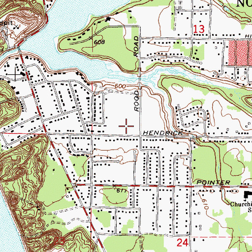 Topographic Map of West Shore Missionary Church, MI