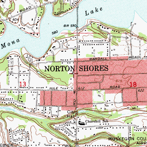 Topographic Map of Saint Mark Evangelical Lutheran Church, MI