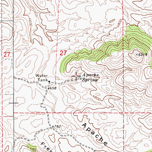 Topographic Map of Apache Spring, AZ