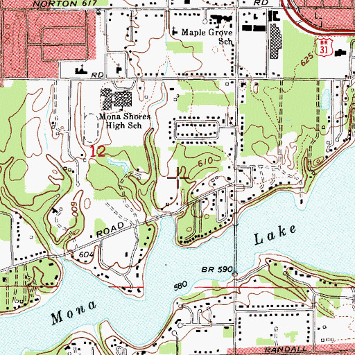 Topographic Map of Calvin Christian Reformed Church, MI
