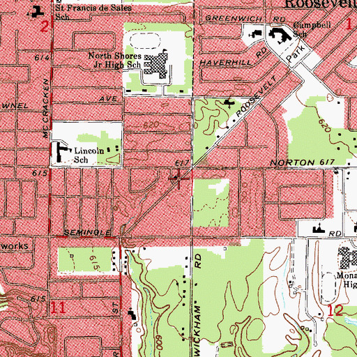 Topographic Map of Saint Luke's Lutheran Church, MI