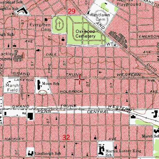Topographic Map of Our Fathers Church, MI