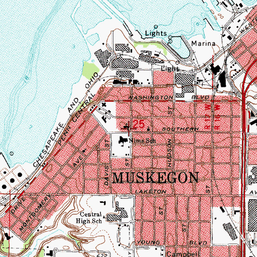 Topographic Map of Our Saviour's Lutheran Church, MI