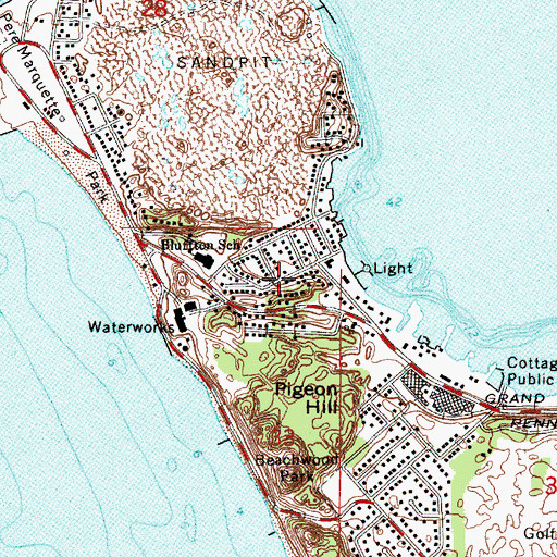 Topographic Map of Lakeside Lighthouse Chapel, MI
