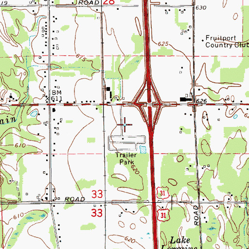 Topographic Map of New Life Community Church, MI