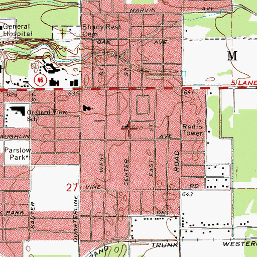Topographic Map of Church of God of Muskegon, MI