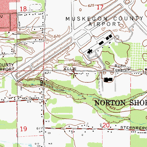 Topographic Map of Shore Line Christ Fellowship Church, MI