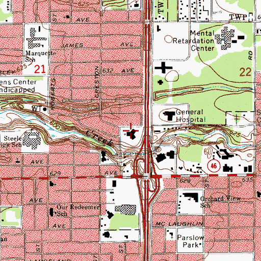 Topographic Map of Central Assembly of God Church, MI