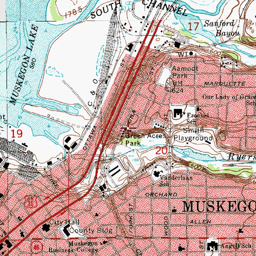 Topographic Map of New Hope Baptist Church, MI
