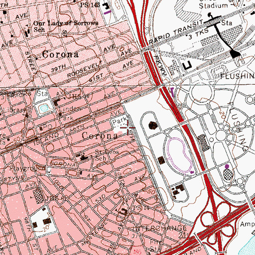 Topographic Map of Public School 28, NY