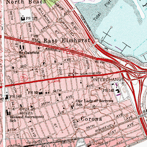 Topographic Map of Sister Clara Muhammed School, NY