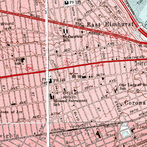 Topographic Map of Mount Olivet Christian School, NY