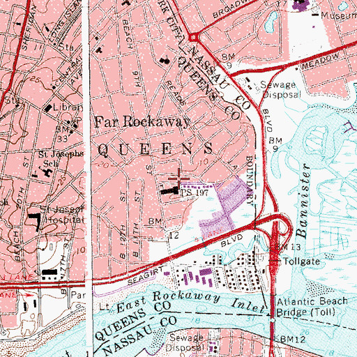 Topographic Map of Yeshiva of Far Rockaway, NY