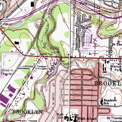 Topographic Map of Stickney Creek, OH
