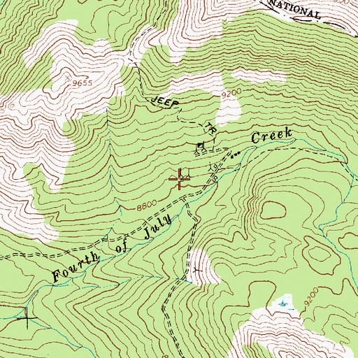 Topographic Map of Deer Trail Mine, ID