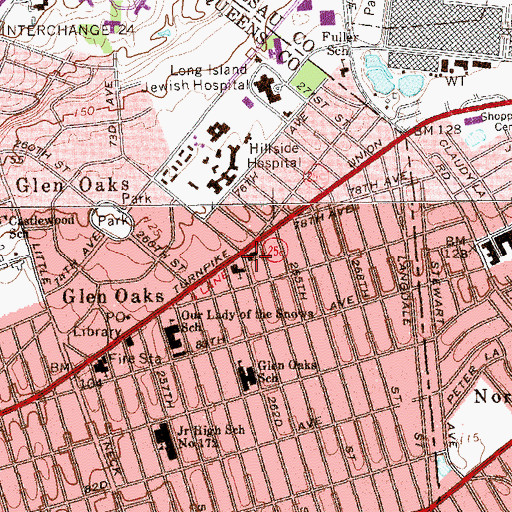 Topographic Map of North Side School, NY