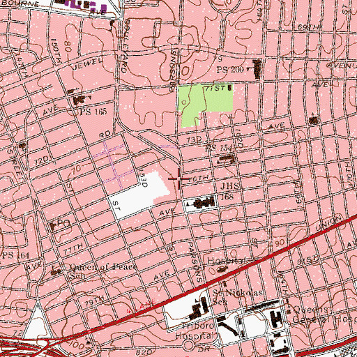Topographic Map of Robert F Kennedy Community Middle School, NY