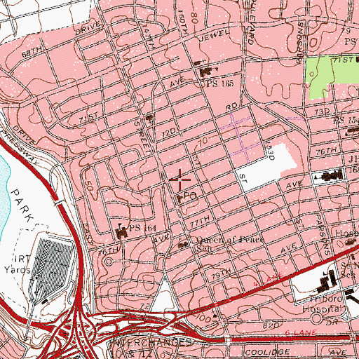 Topographic Map of Shevach High School, NY