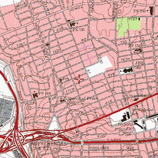 Topographic Map of Rabbinical Seminary of America, NY