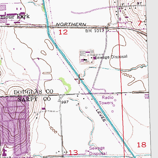Topographic Map of Blood Creek, NE