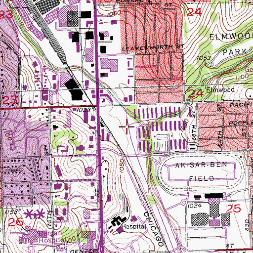 Topographic Map of Elmwood Creek, NE