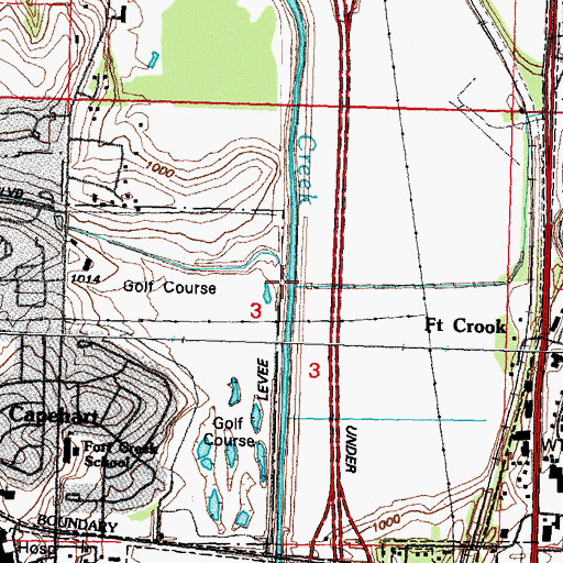 Topographic Map of Fort Crook Creek, NE