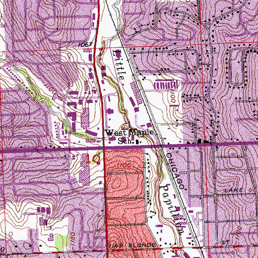 Topographic Map of Maple Village Creek, NE