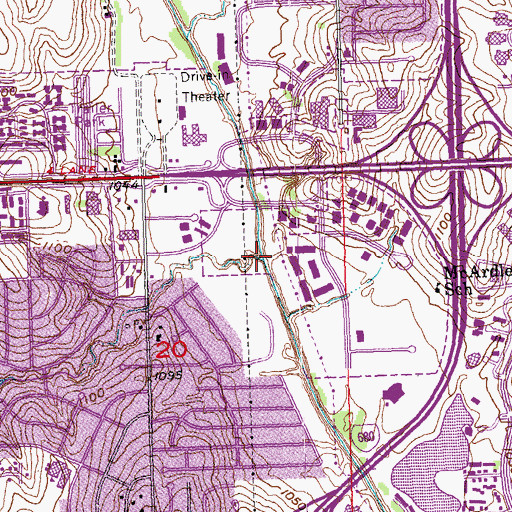 Topographic Map of Meadow Lane Creek, NE