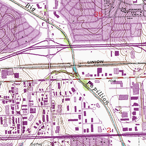 Topographic Map of Mockingbird Creek, NE