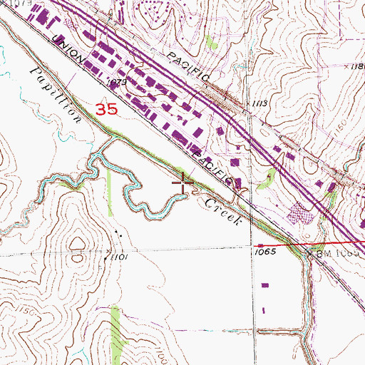 Topographic Map of Oak View Creek, NE