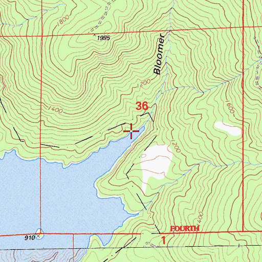Topographic Map of Bloomer Ravine, CA
