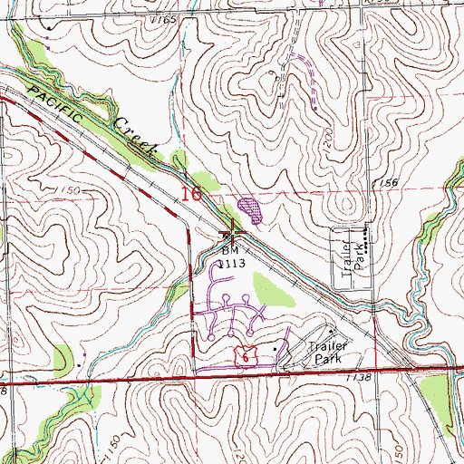 Topographic Map of Old Lincoln Highway Creek, NE