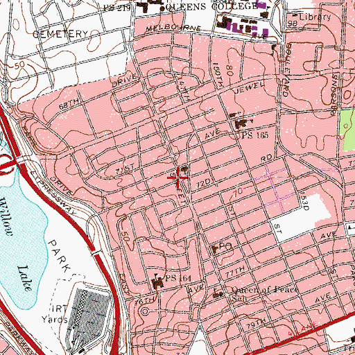 Topographic Map of Yeshiva Ohel Simcha, NY