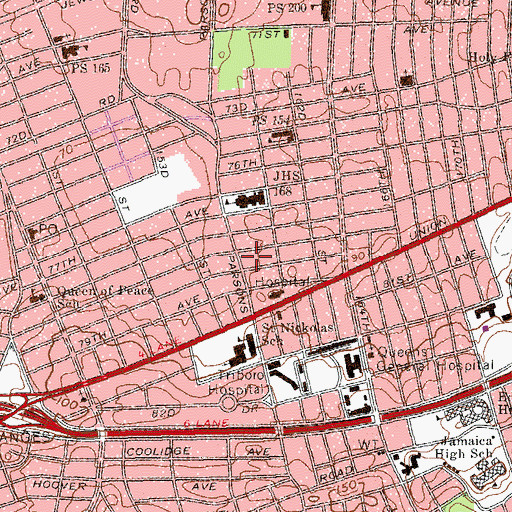 Topographic Map of Yeshiva Ketana of Queens, NY