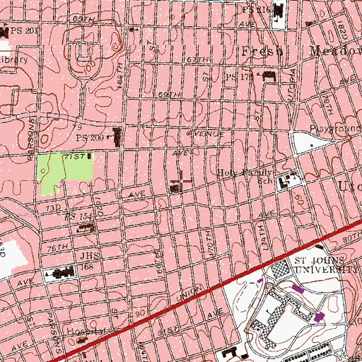 Topographic Map of Herbert G Birch School, NY
