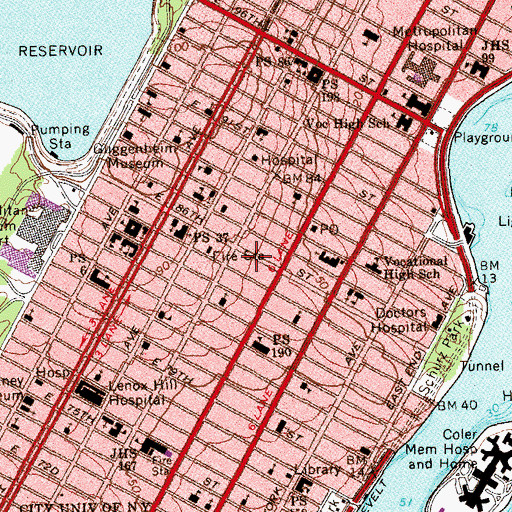 Topographic Map of East 86th Street Cinemas, NY