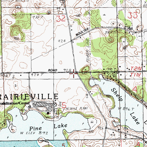 Topographic Map of Lindsey Cemetery, MI