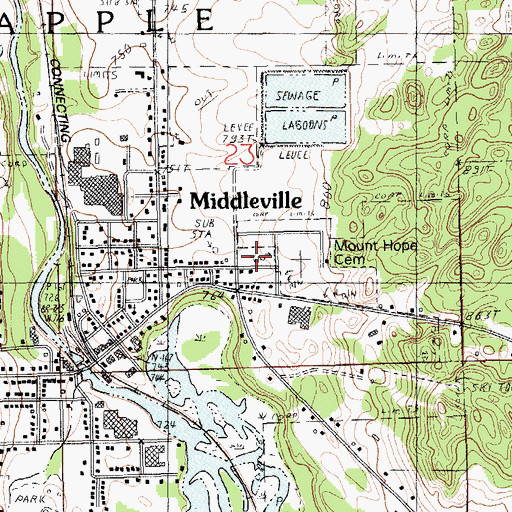 Topographic Map of Mount Hope Cemetery, MI