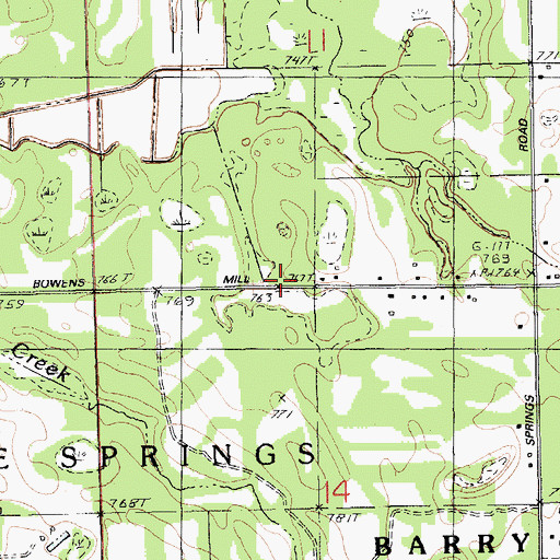 Topographic Map of Hill Cemetery, MI