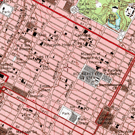 Topographic Map of Ellwest Stereo Theater (historical), NY