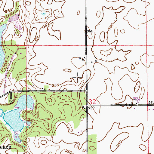 Topographic Map of Charlotte Dewey Grave, MI