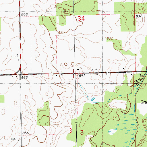 Topographic Map of Coats Grove Cemetery, MI