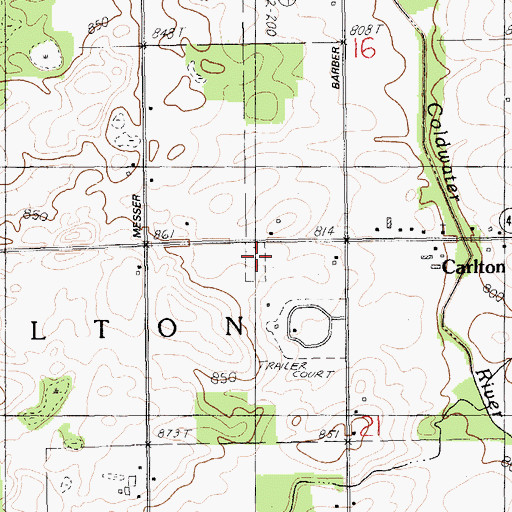 Topographic Map of West Carlton Cemetery, MI