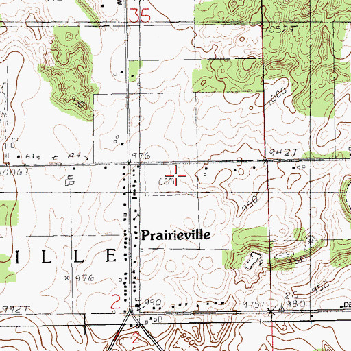 Topographic Map of Prairieville Township Cemetery, MI