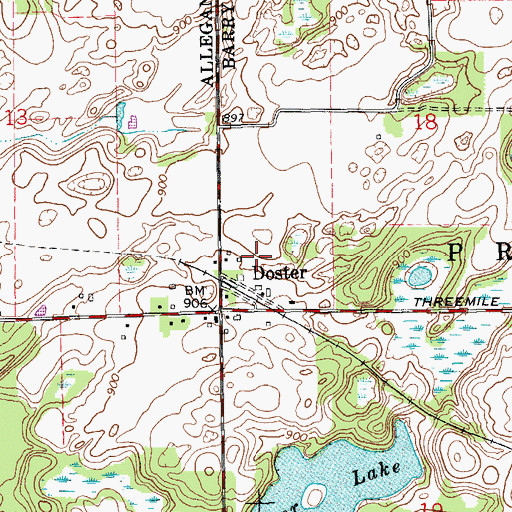 Topographic Map of Doster Station (historical), MI