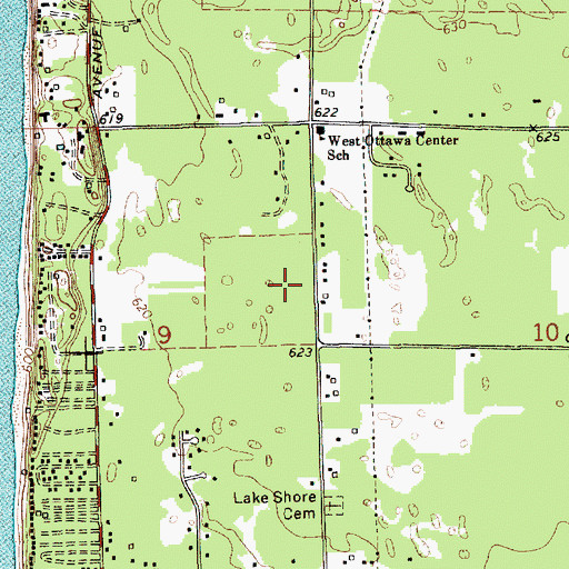 Topographic Map of Lake Shore Elementary School, MI