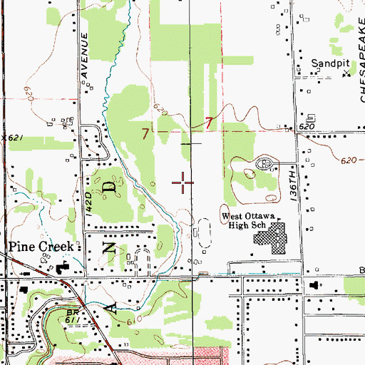 Topographic Map of Macatawa Bay Middle School, MI