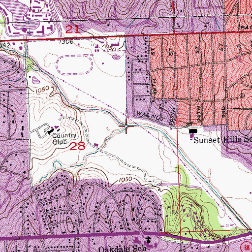 Topographic Map of Rockbrook Creek, NE