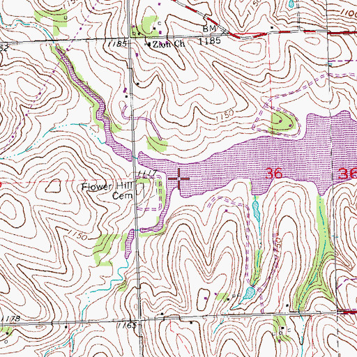 Topographic Map of South Standing Bear Creek, NE