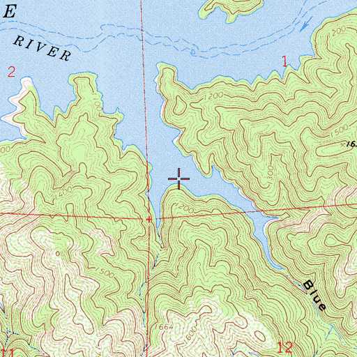 Topographic Map of Blue Canyon, CA